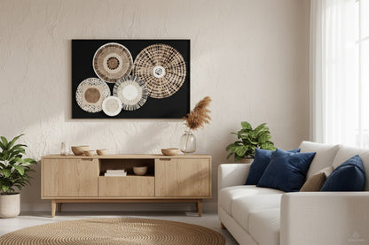 Milan Natural And black Paper Design Wall Art