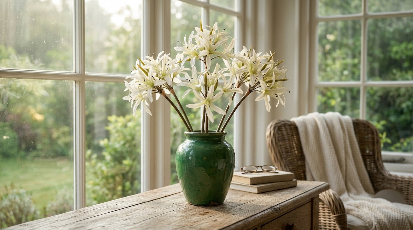 The Natural Garden Collection White Nerine Lily Stem
