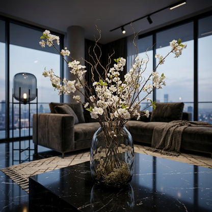White Cherry Blossom Spray