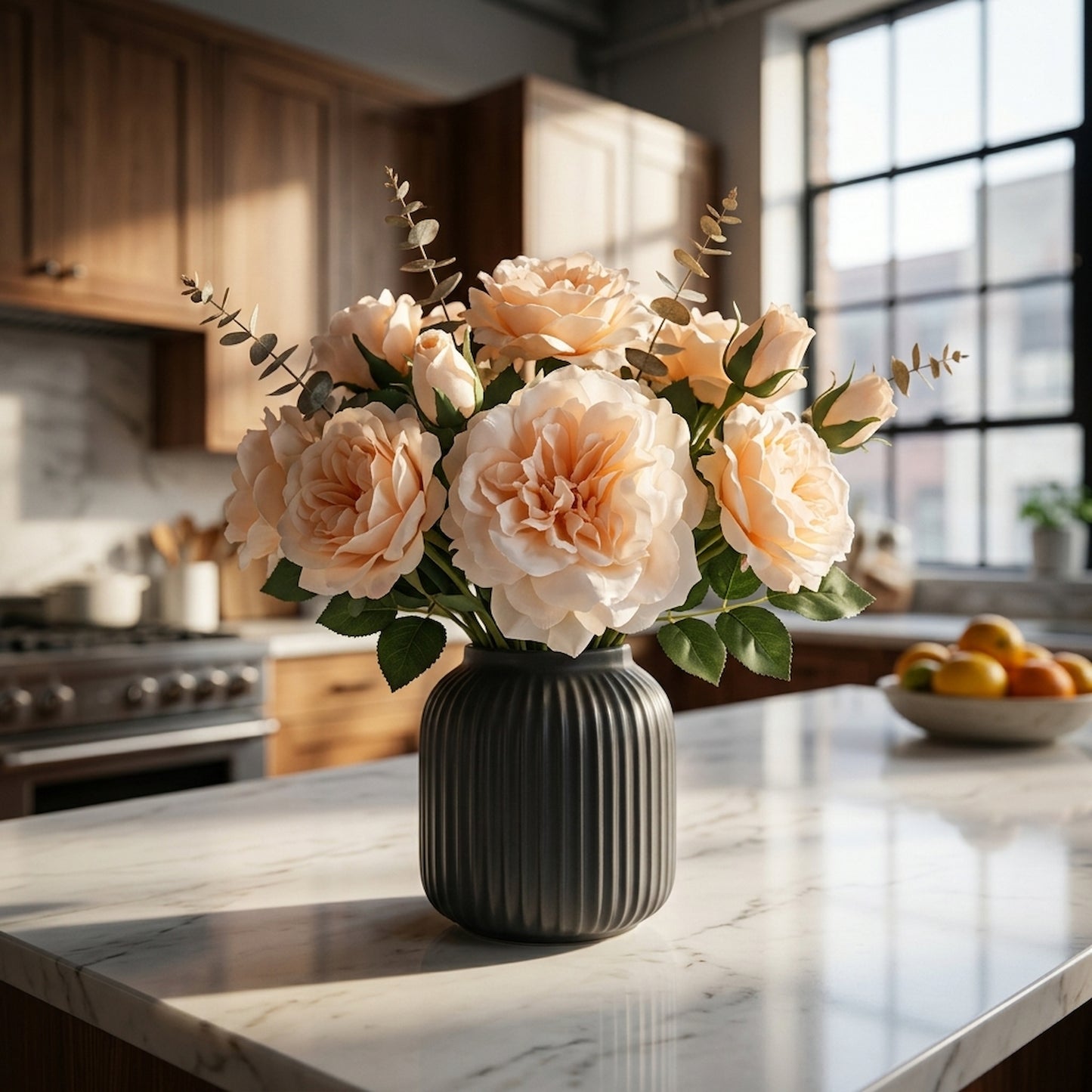 Peachy Cream Short Stem Rose Bouquet