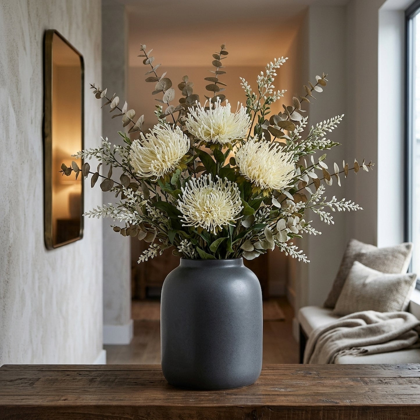 Cream Protea Lorea Stem