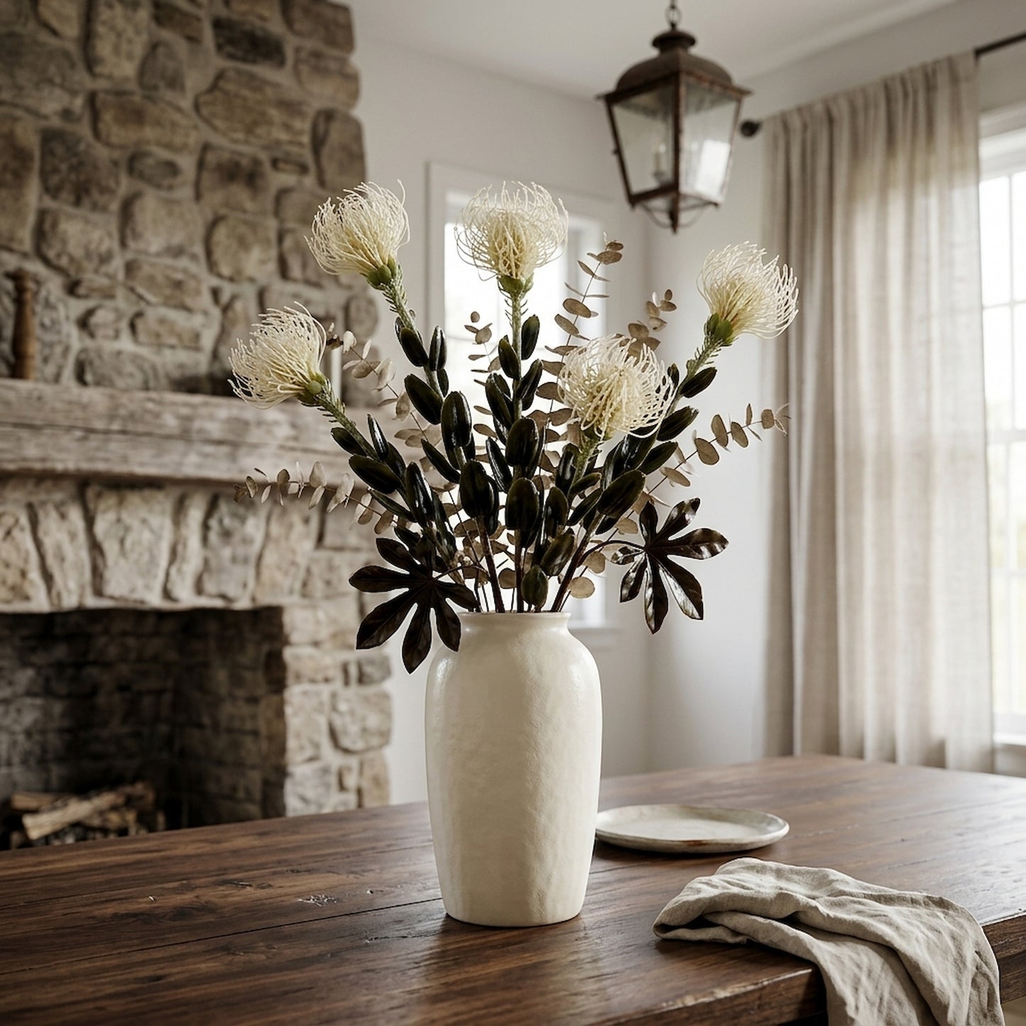 Cream Pincushion Protea Spray