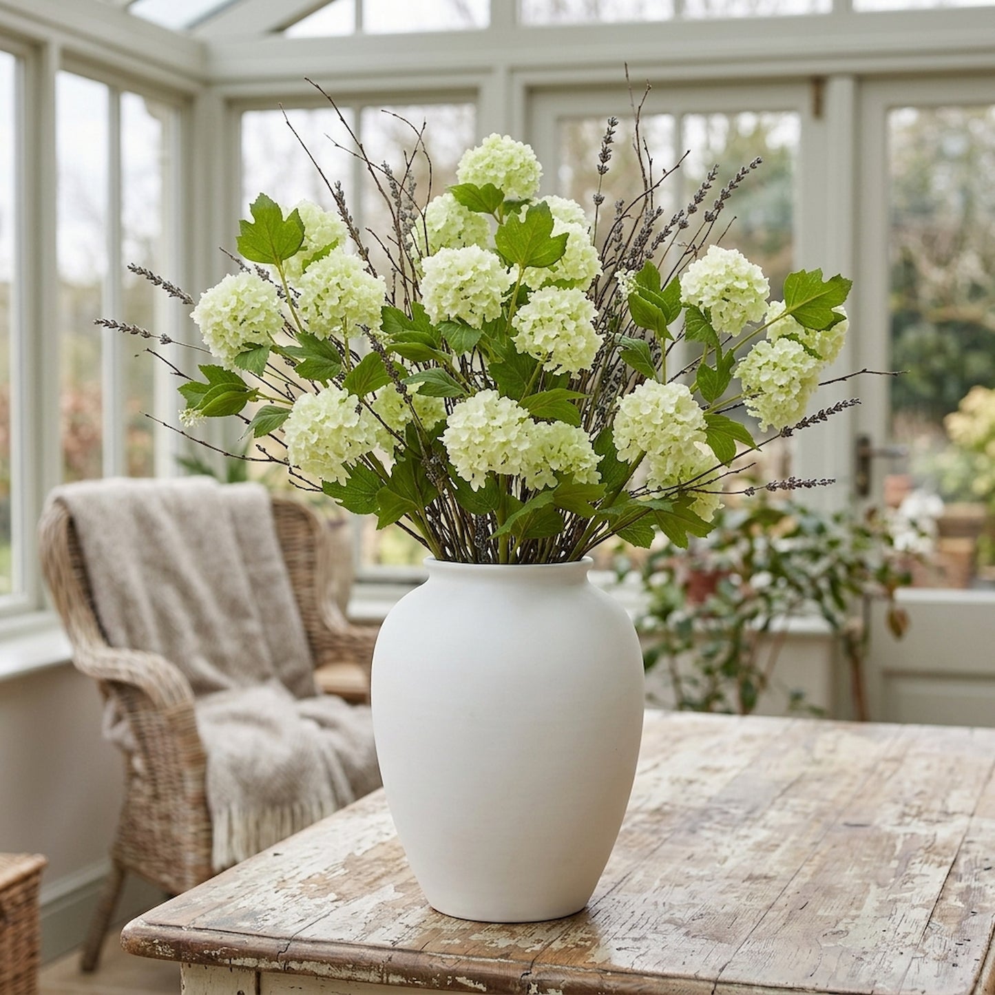 Green Snowball Viburnum Spray