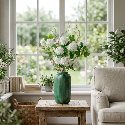 Cream Snowball Viburnum Spray