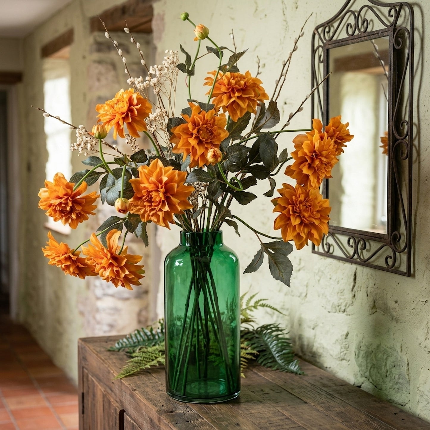 Orange Dahlia Spray