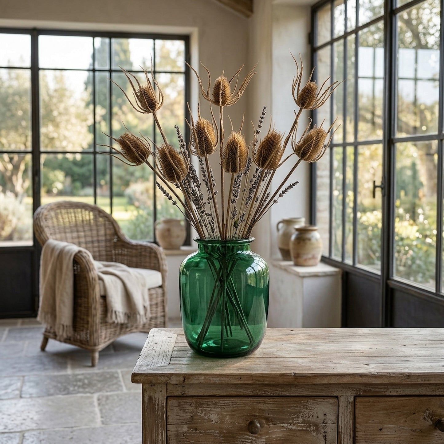 Large Brown Triple Teasle Stem