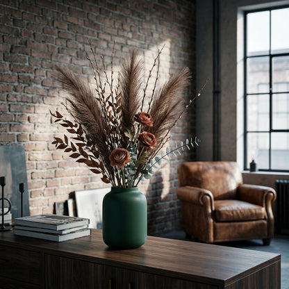 Taupe Faux Pampas Grass Stem