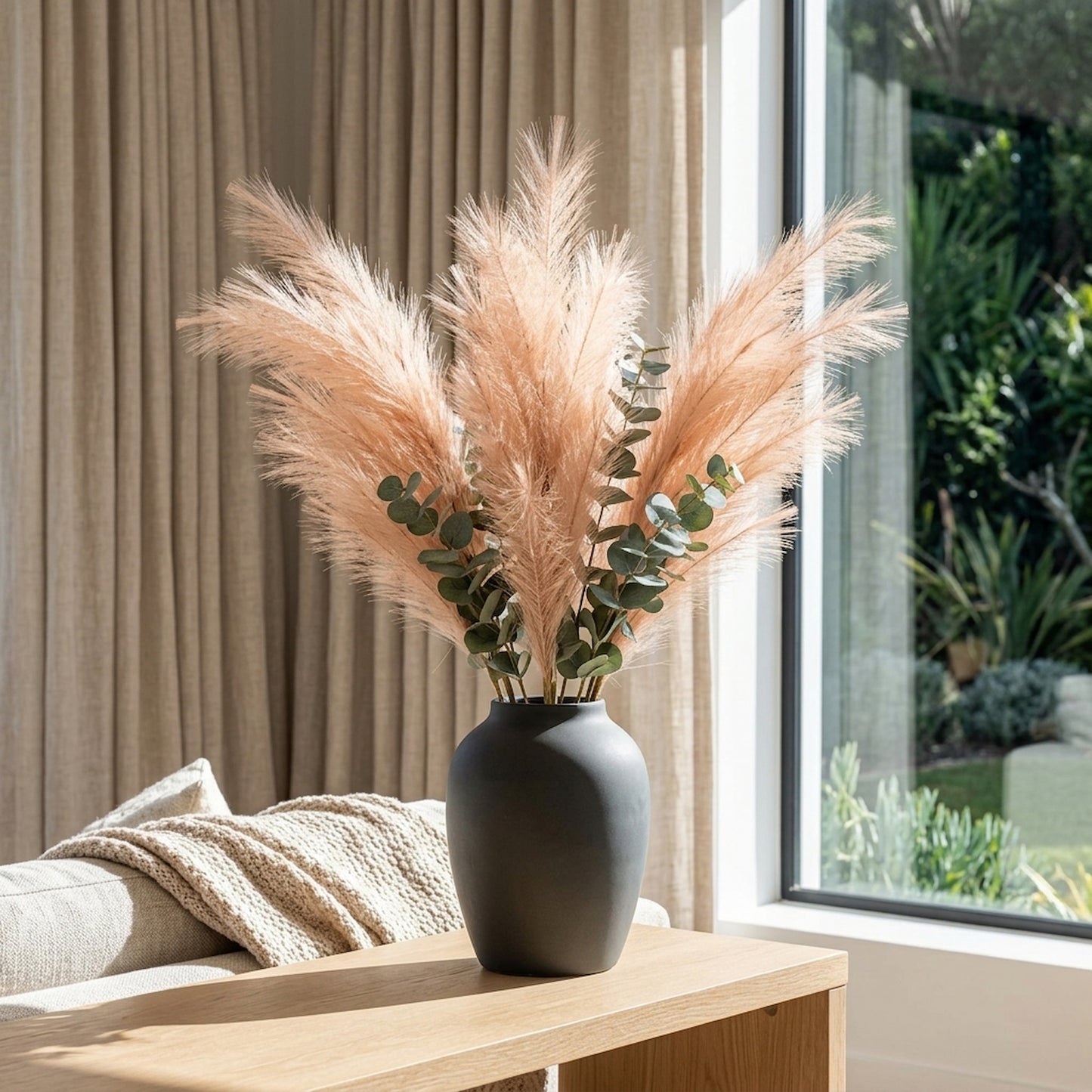 Large Faux Pampas Grass Stem