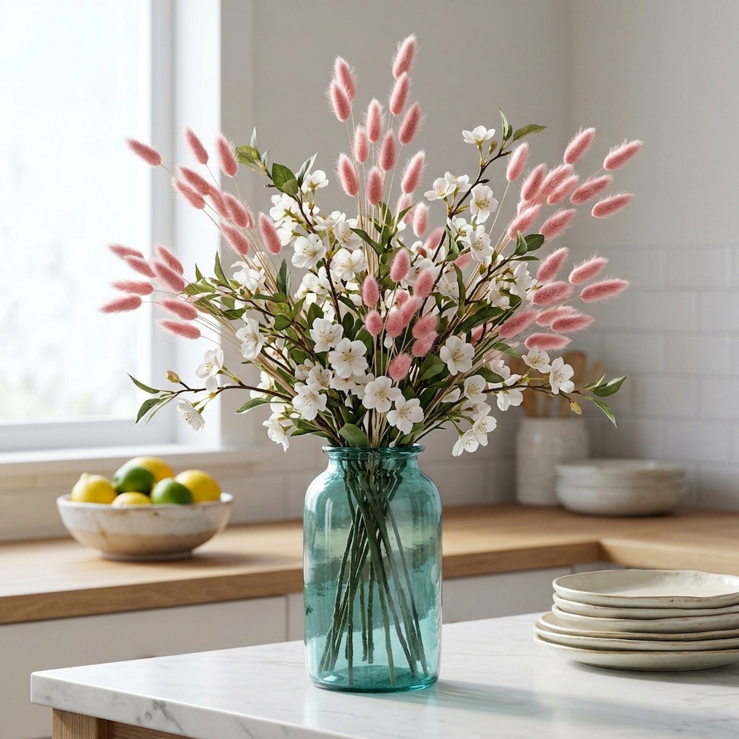 Dried Pale Pink Bunny Tail Bunch Of 40