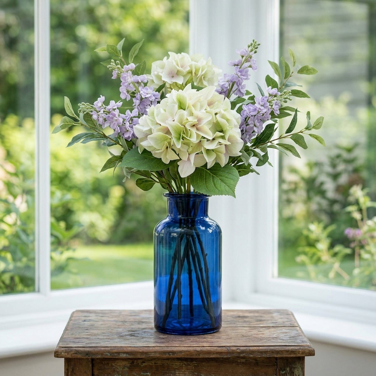 Shabby Green Single Hydrangea