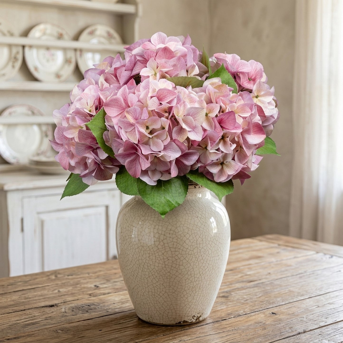 Shabby Pink Single Hydrangea
