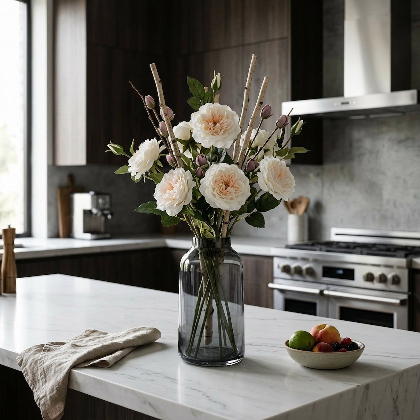 White Garden Rose Spray